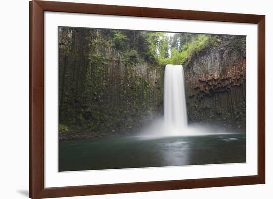 USA, Oregon. Abiqua Falls plunges into large pool.-Jaynes Gallery-Framed Premium Photographic Print