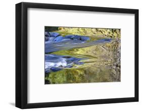 USA, Oregon. Abstract of autumn colors reflected in Wilson River rapids.-Jaynes Gallery-Framed Photographic Print