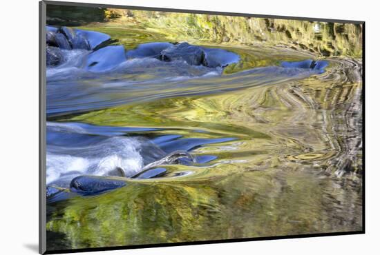 USA, Oregon. Abstract of autumn colors reflected in Wilson River rapids.-Jaynes Gallery-Mounted Photographic Print