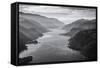 USA, Oregon, Aerial Landscape Looking West Down the Columbia Gorge-Rick A Brown-Framed Stretched Canvas