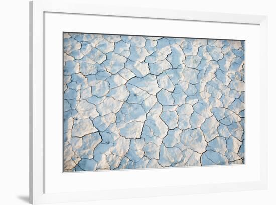 USA, Oregon, Alvord Desert. Crackled salt mineral playa on dry lake bed.-Jaynes Gallery-Framed Photographic Print
