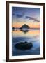 USA, Oregon, Bandon Beach. Face Rock and Sea Stacks at Twilight-Jaynes Gallery-Framed Photographic Print