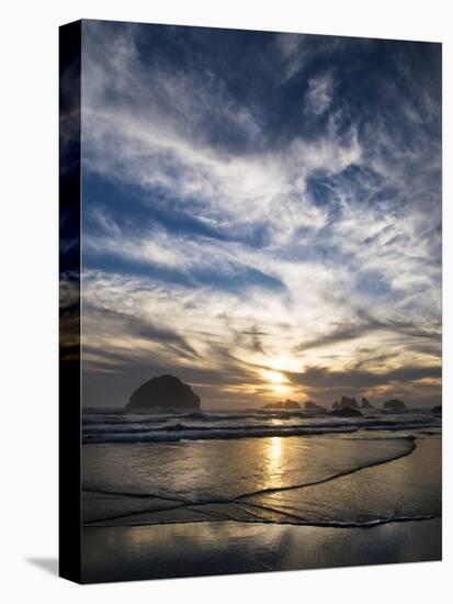 USA, Oregon, Bandon Beach. Face Rock and Sea Stacks at Twilight-Jaynes Gallery-Stretched Canvas