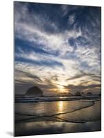 USA, Oregon, Bandon Beach. Face Rock and Sea Stacks at Twilight-Jaynes Gallery-Mounted Premium Photographic Print