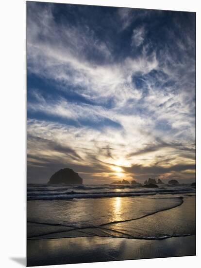 USA, Oregon, Bandon Beach. Face Rock and Sea Stacks at Twilight-Jaynes Gallery-Mounted Photographic Print