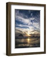 USA, Oregon, Bandon Beach. Face Rock and Sea Stacks at Twilight-Jaynes Gallery-Framed Photographic Print