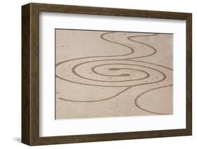 USA, Oregon, Bandon Beach. Geometric drawings in the sand.-Tom Haseltine-Framed Photographic Print