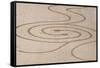 USA, Oregon, Bandon Beach. Geometric drawings in the sand.-Tom Haseltine-Framed Stretched Canvas