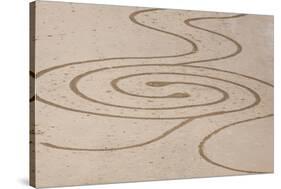USA, Oregon, Bandon Beach. Geometric drawings in the sand.-Tom Haseltine-Stretched Canvas