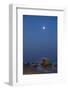 USA, Oregon, Bandon Beach. Lunar eclipse at night.-Jaynes Gallery-Framed Photographic Print