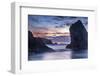 USA, Oregon, Bandon Beach. Pacific Ocean sea stacks at sunset.-Jaynes Gallery-Framed Photographic Print