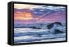 USA, Oregon, Bandon Beach. Pacific Ocean shoreline at sunset.-Jaynes Gallery-Framed Stretched Canvas
