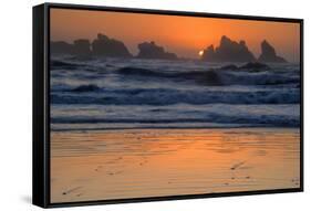 USA, Oregon, Bandon. Beach sunset.-Jaynes Gallery-Framed Stretched Canvas