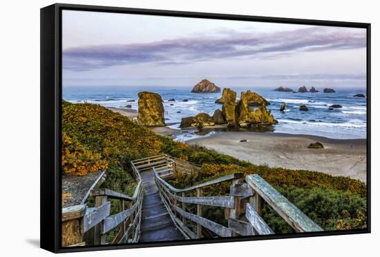 USA, Oregon, Bandon, Beach-Joe Restuccia III-Framed Stretched Canvas