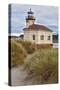 USA, Oregon, Bandon. Scenic of Coquille River Lighthouse-Jean Carter-Stretched Canvas