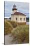 USA, Oregon, Bandon. Scenic of Coquille River Lighthouse-Jean Carter-Stretched Canvas