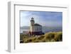 USA, Oregon, Bandon. Scenic of Umpqua River Lighthouse.-Jaynes Gallery-Framed Photographic Print