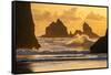 USA, Oregon, Bandon. Shore Scenic-Cathy & Gordon Illg-Framed Stretched Canvas