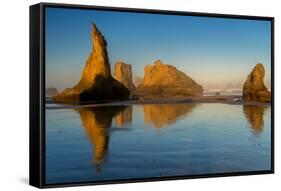 USA, Oregon, Bandon. Sunrise on beach.-Jaynes Gallery-Framed Stretched Canvas