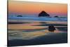 USA, Oregon, Bandon. Sunset on Face Rock sea stack.-Jaynes Gallery-Stretched Canvas