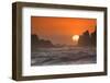 USA, Oregon, Bandon. Sunset on sea stacks and ocean.-Jaynes Gallery-Framed Photographic Print