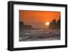USA, Oregon, Bandon. Sunset on sea stacks and ocean.-Jaynes Gallery-Framed Photographic Print