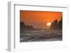 USA, Oregon, Bandon. Sunset on sea stacks and ocean.-Jaynes Gallery-Framed Photographic Print