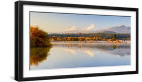 USA, Oregon, Bend. Black Butte Ranch, fall foliage and Cascade Mountains-Hollice Looney-Framed Photographic Print