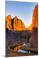 USA, Oregon, Bend. Smith Rock State Park, rock and reflections-Hollice Looney-Mounted Premium Photographic Print