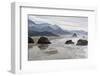 USA Oregon, Cannon Beach. Fog Rises over Coastline at Low Tide-Jean Carter-Framed Photographic Print