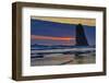 USA, Oregon, Cannon Beach. Sunset on Lone Seastack-Jean Carter-Framed Photographic Print