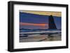 USA, Oregon, Cannon Beach. Sunset on Lone Seastack-Jean Carter-Framed Photographic Print