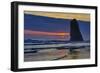 USA, Oregon, Cannon Beach. Sunset on Lone Seastack-Jean Carter-Framed Photographic Print