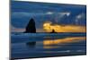 USA, Oregon, Cannon Beach. Sunset on Needles Seastack-Jean Carter-Mounted Photographic Print