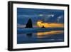 USA, Oregon, Cannon Beach. Sunset on Needles Seastack-Jean Carter-Framed Photographic Print