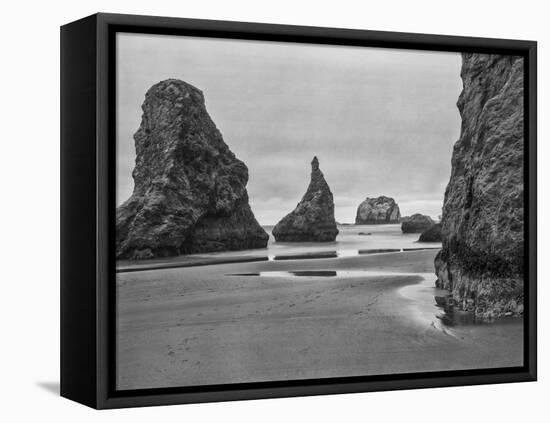 USA, Oregon, Coast Bandon Beach Monoliths-John Ford-Framed Stretched Canvas