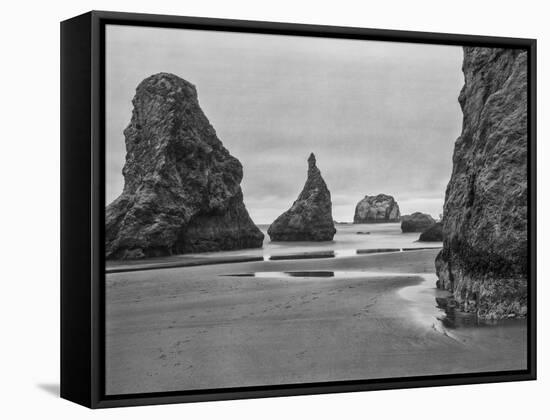 USA, Oregon, Coast Bandon Beach Monoliths-John Ford-Framed Stretched Canvas