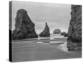USA, Oregon, Coast Bandon Beach Monoliths-John Ford-Stretched Canvas
