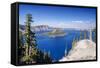 USA, Oregon, Crater Lake National Park, Crater Lake and Wizard Island-Rob Tilley-Framed Stretched Canvas