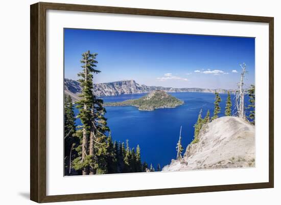 USA, Oregon, Crater Lake National Park, Crater Lake and Wizard Island-Rob Tilley-Framed Photographic Print