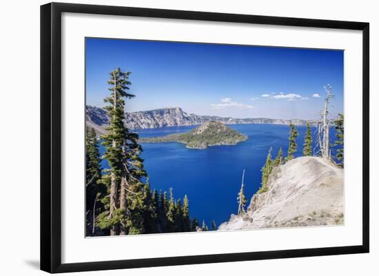 USA, Oregon, Crater Lake National Park, Crater Lake and Wizard Island-Rob Tilley-Framed Photographic Print