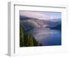 USA, Oregon, Crater Lake National Park. Morning clouds hover over west rim of Crater Lake.-John Barger-Framed Photographic Print