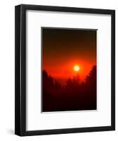USA, Oregon, Crater Lake NP. Sunset over forest.-Jaynes Gallery-Framed Photographic Print
