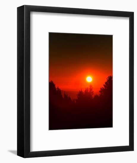 USA, Oregon, Crater Lake NP. Sunset over forest.-Jaynes Gallery-Framed Photographic Print