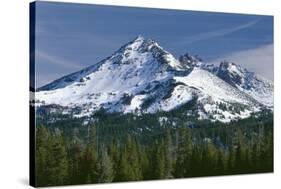 USA, Oregon, Deschutes National Forest. Autumn snow on Broken Top.-John Barger-Stretched Canvas