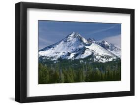 USA, Oregon, Deschutes National Forest. Autumn snow on Broken Top.-John Barger-Framed Photographic Print