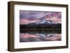 USA, Oregon. Deschutes National Forest, Broken Top, pink sunrise at Sparks Lake.-Mark Williford-Framed Photographic Print