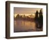 USA, Oregon, Deschutes National Forest. Fog hovers above the Deschutes River at sunrise.-John Barger-Framed Photographic Print