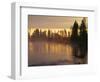 USA, Oregon, Deschutes National Forest. Fog hovers above the Deschutes River at sunrise.-John Barger-Framed Photographic Print