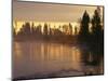 USA, Oregon, Deschutes National Forest. Fog hovers above the Deschutes River at sunrise.-John Barger-Mounted Photographic Print